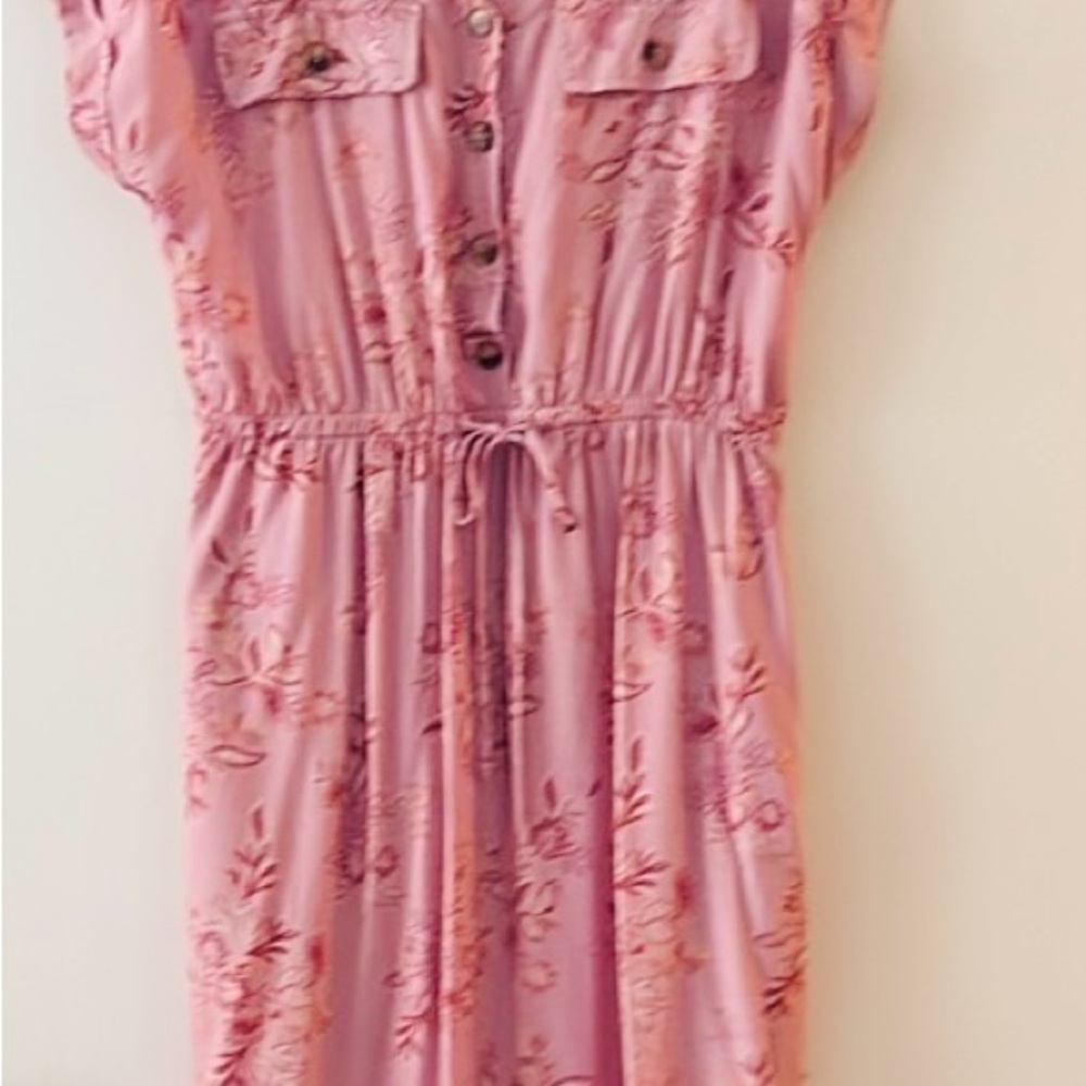 Lucky Brand Pink Ruffled Tiered Midi Sundress
